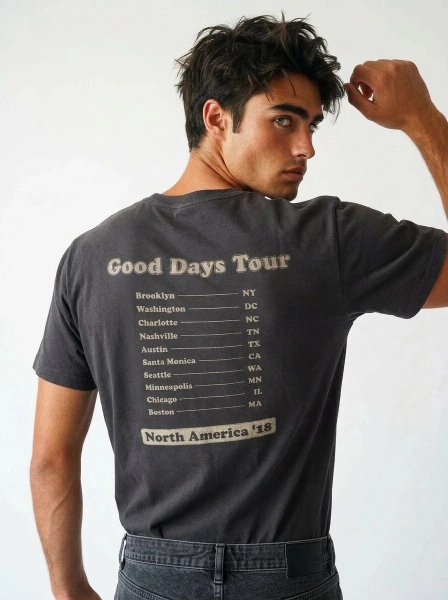 Madewell Mens Allday Tee | Retro Good Days Tour Graphic | Charcoal Dye Cotton M Unisex T-shirt, Sweatshirt, Hoodie, Long Sleeve Tee - T-Shirt, Sweatshirt, Hoodie