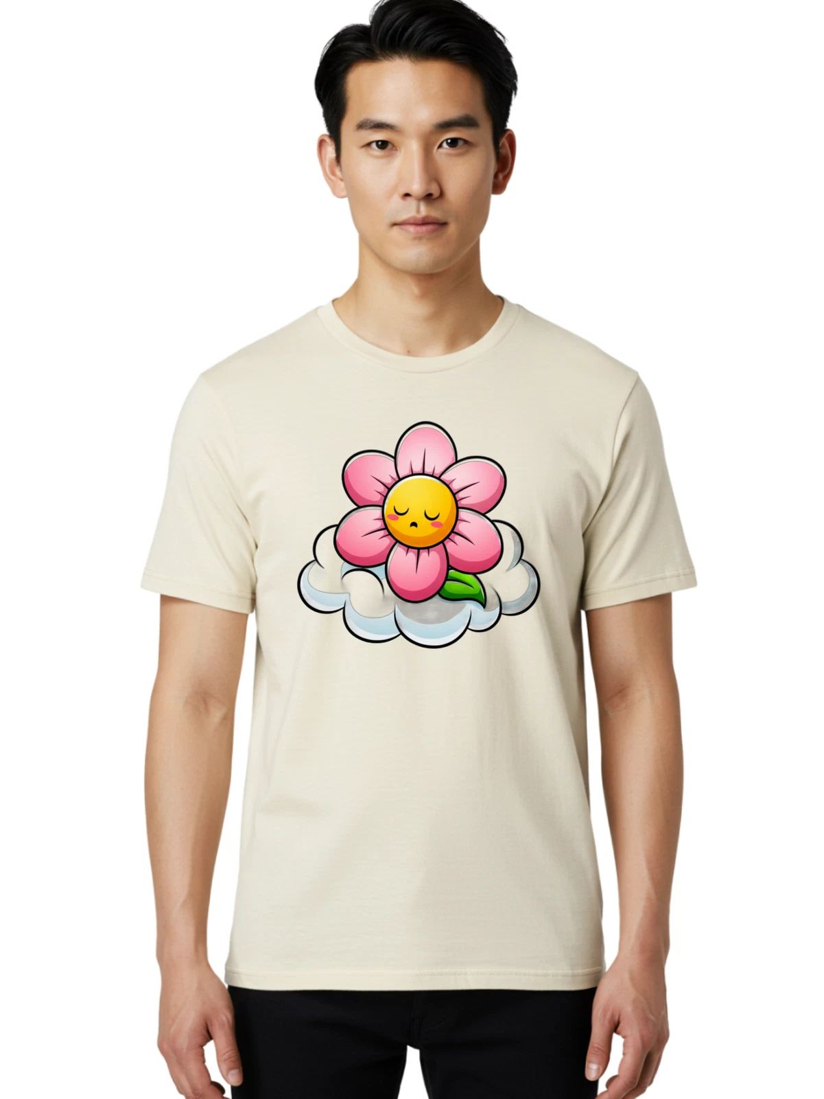 Kawaii-Flower Mens Graphic Tee, 100% Cotton, Casual Summer Wear Unisex T-shirt, Sweatshirt, Hoodie, Long Sleeve Tee - T-Shirt, Sweatshirt, Hoodie