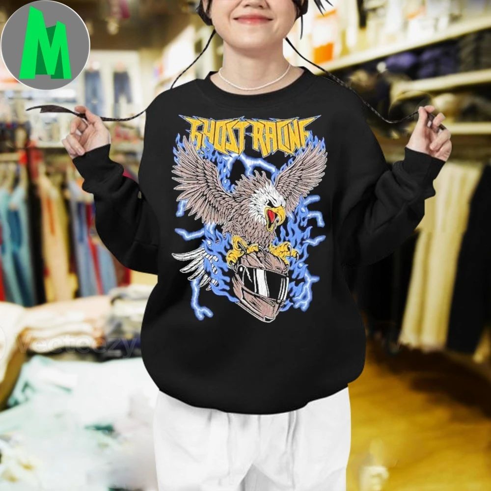 Ghost Racing Clothing Blue Flaming Eagle - Adult & Kids T-Shirts, Sweatshirts & Hoodies apparel design preview 3