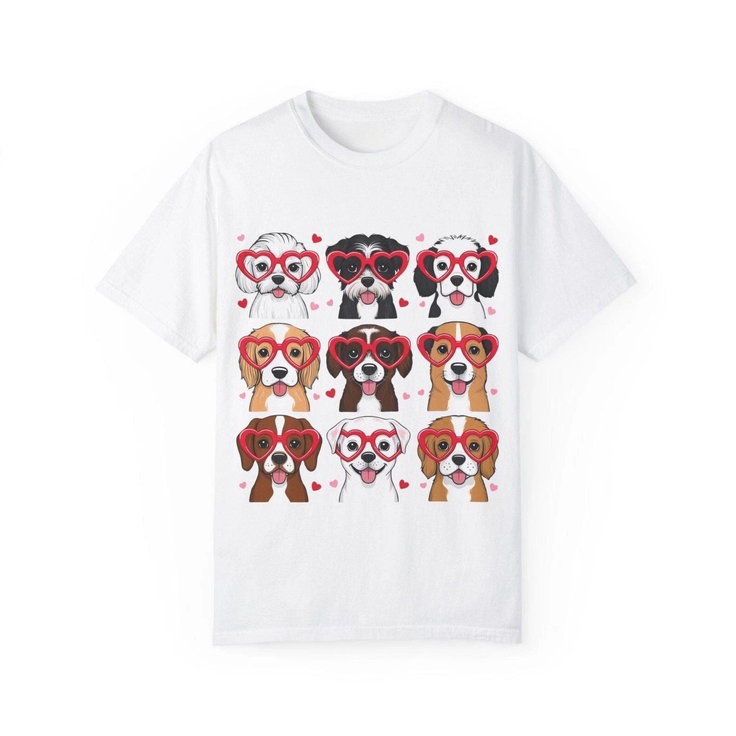 Valentine's Day Dog Lover T-Shirt, Cute Animal Shirt, Pet Lover Gift, Dog-Themed Unisex T-shirt, Sweatshirt, Hoodie, Long Sleeve Tee - T-Shirt, Sweatshirt, Hoodie