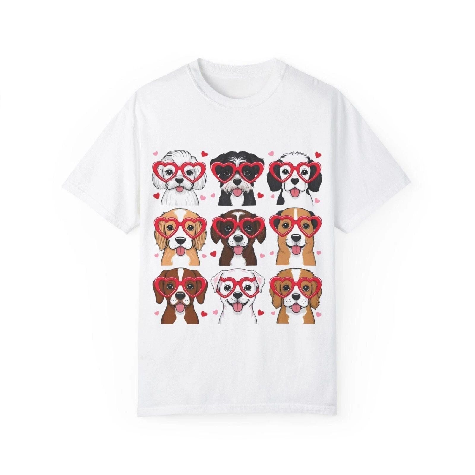 Valentine's Day Dog Lover T-Shirt, Cute Animal Shirt, Pet Lover Gift, Dog-Themed Unisex T-shirt, Sweatshirt, Hoodie, Long Sleeve Tee - T-Shirt, Sweatshirt, Hoodie
