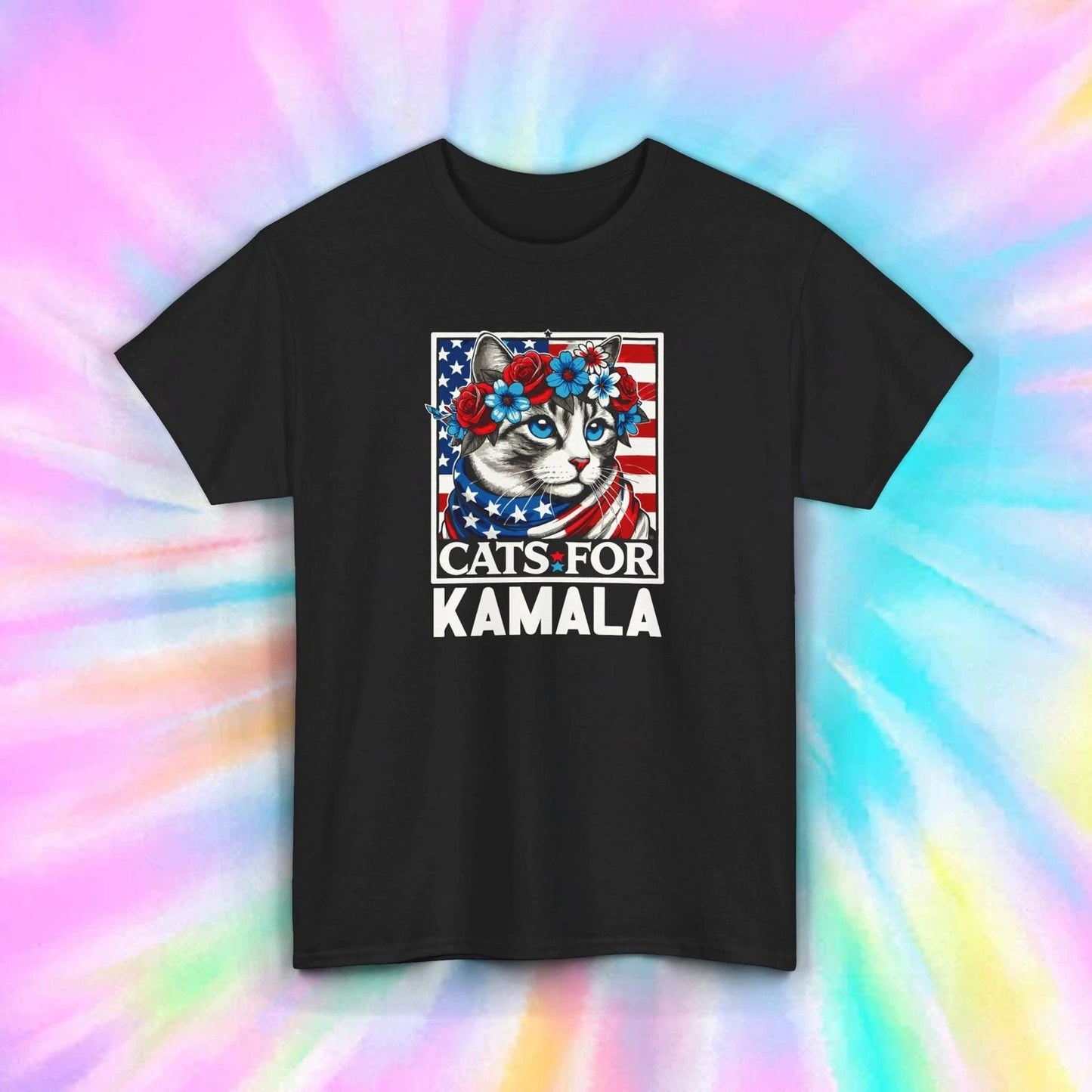Cats for Kamala T-Shirt | Patriotic Cat Lover Political Tee | Kamala Support Unisex T-shirt, Sweatshirt, Hoodie, Long Sleeve Tee - T-Shirt, Sweatshirt, Hoodie