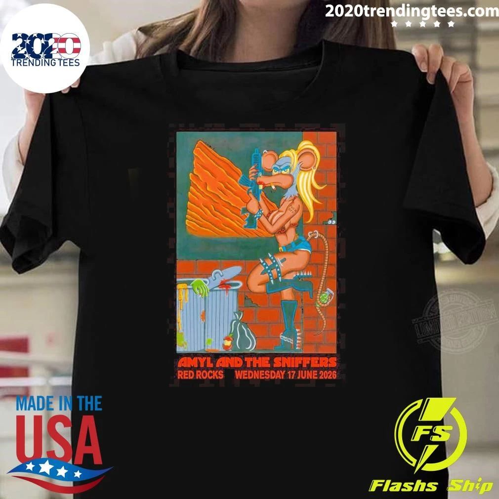 Amyl and The Sniffers & L7 Red Rocks Amphitheatre June 17, 2026 Morrison Shirt Unisex T-shirt, Sweatshirt, Hoodie, Long Sleeve Tee - T-Shirt, Sweatshirt, Hoodie