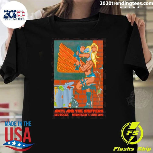 Amyl and The Sniffers & L7 Red Rocks Amphitheatre June 17, 2026 Morrison Shirt Unisex T-shirt, Sweatshirt, Hoodie, Long Sleeve Tee - T-Shirt, Sweatshirt, Hoodie
