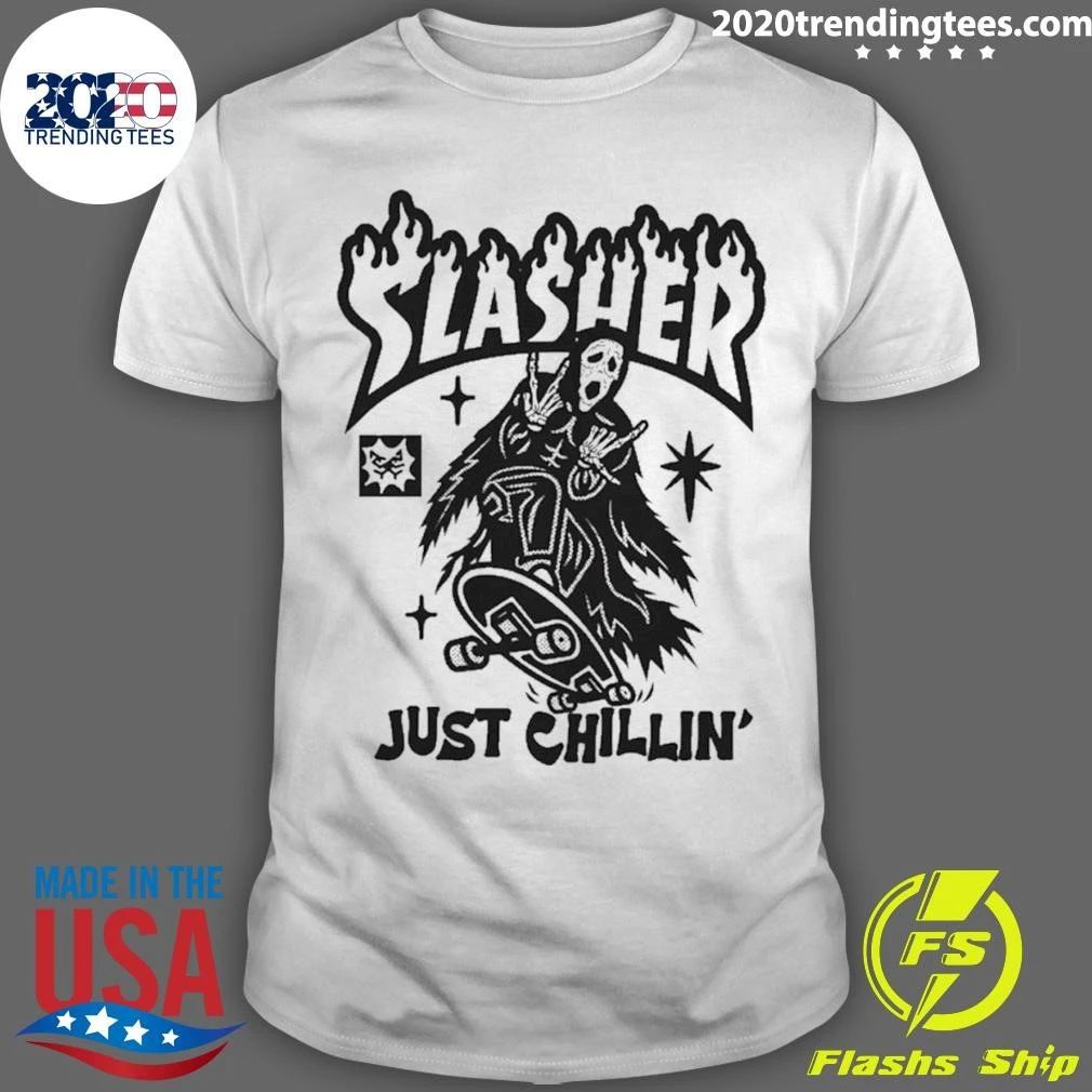 Slasher Just Chillin' Ghostface Scream - Adult & Kids T-Shirts, Sweatshirts & Hoodies apparel design preview 1