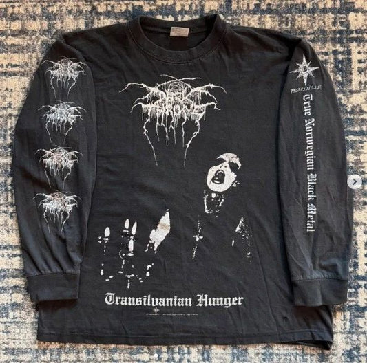 1994 DARKTHRONE TRANSYLVANIAN HUNGER Vintage Long Sleeves Shirt Reprint Unisex T-shirt, Sweatshirt, Hoodie, Long Sleeve Tee - T-Shirt, Sweatshirt, Hoodie