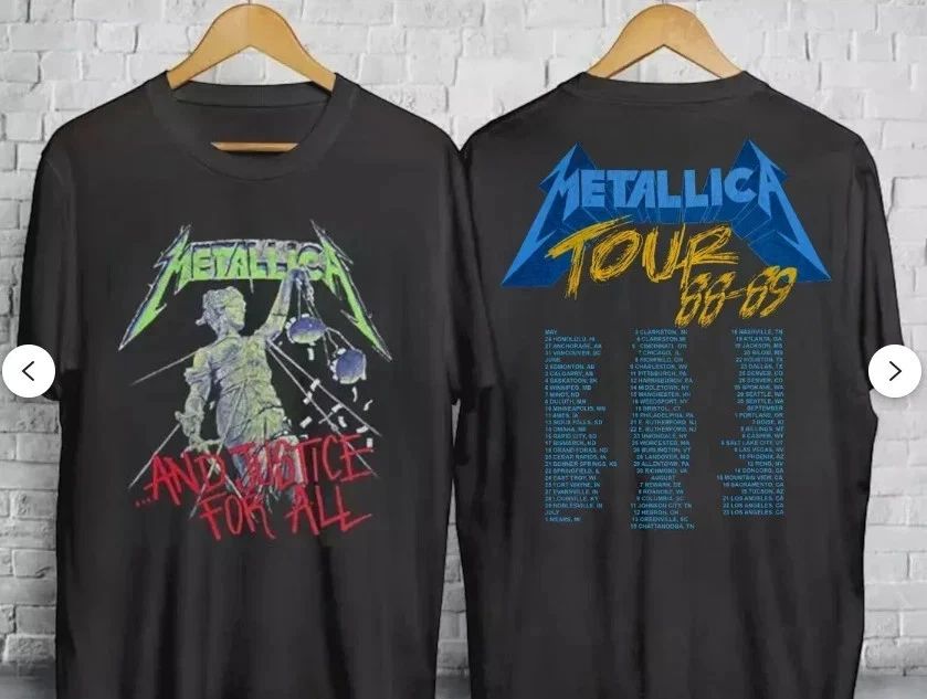 Vintage 1988 And Justice For All Tour Reprint Rock Band T-Shirt S-4XL Unisex T-shirt, Sweatshirt, Hoodie, Long Sleeve Tee - T-Shirt, Sweatshirt, Hoodie