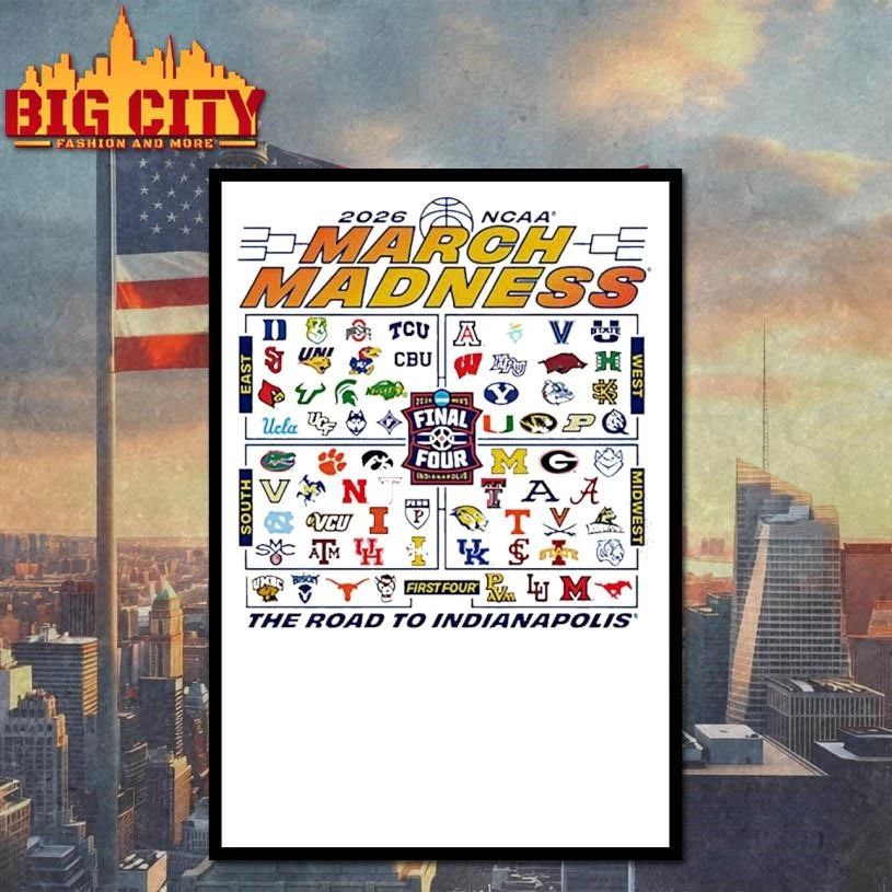 2026 NCAA March Madness 68-Team The Road to - Adult & Kids T-Shirts, Sweatshirts & Hoodies apparel design preview 4