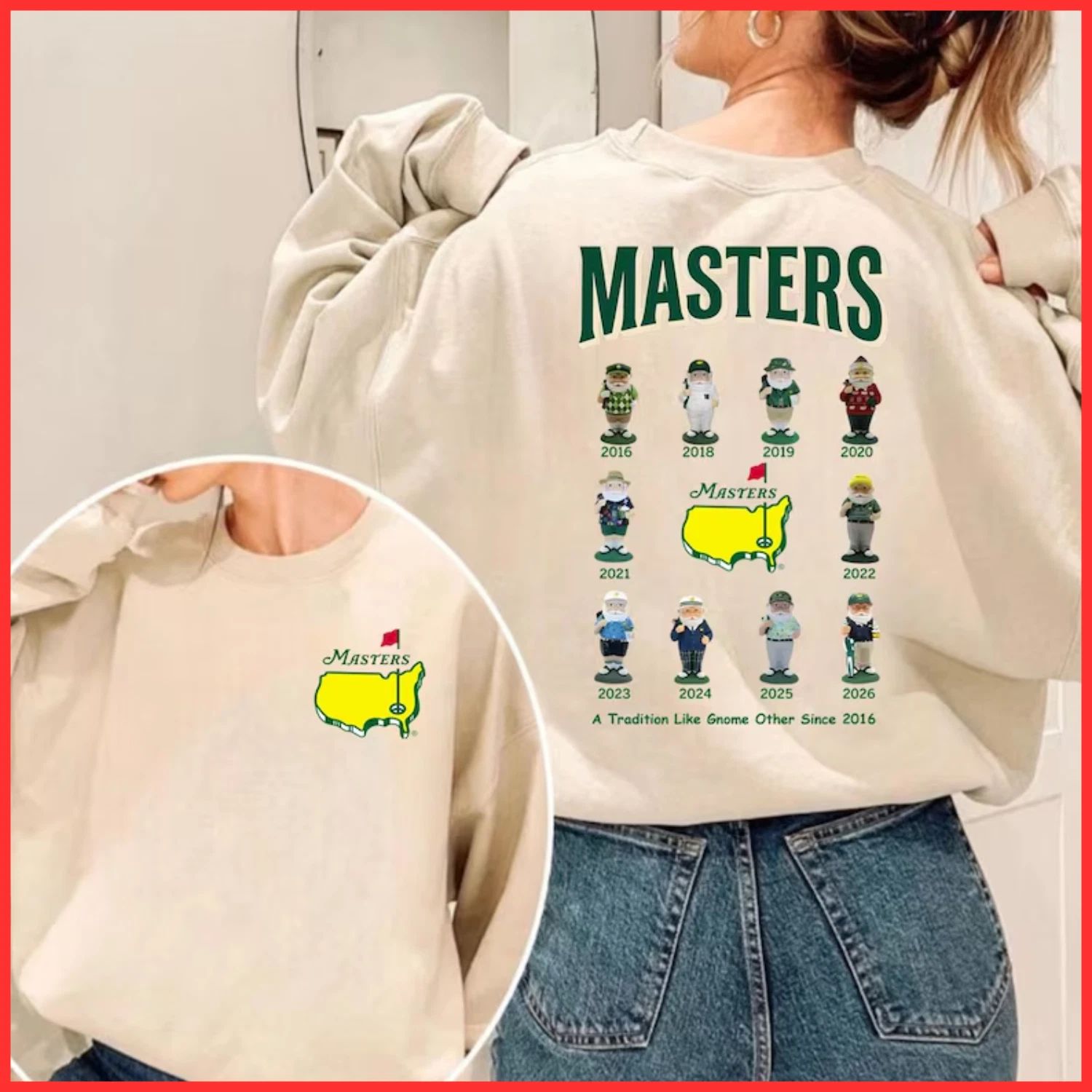 LIMITED !! Augusta Masters Gnome T-shirt Cute Golf Crewneck Unisex Tee Unisex T-shirt, Sweatshirt, Hoodie, Long Sleeve Tee - T-Shirt, Sweatshirt, Hoodie