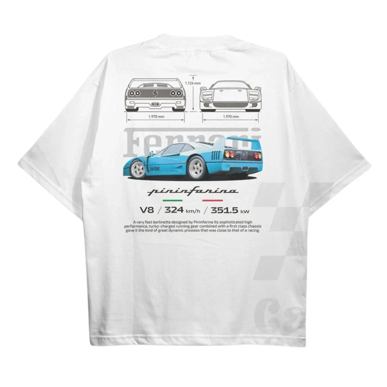 Ferrari F40 Pininfarina Aesthetic Tshirt, Ferrari F40 Blueprint T-Shirt, Ferrari Unisex T-shirt, Sweatshirt, Hoodie, Long Sleeve Tee - T-Shirt, Sweatshirt, Hoodie