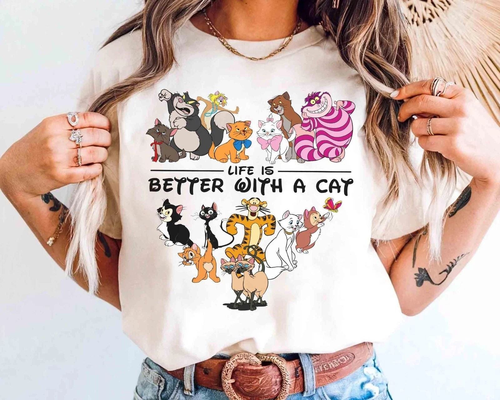 Life is Better With A Cat Shirt, WDW Cat Lovers Gift, Cat Mom Dad Unisex T-shirt, Sweatshirt, Hoodie, Long Sleeve Tee - T-Shirt, Sweatshirt, Hoodie