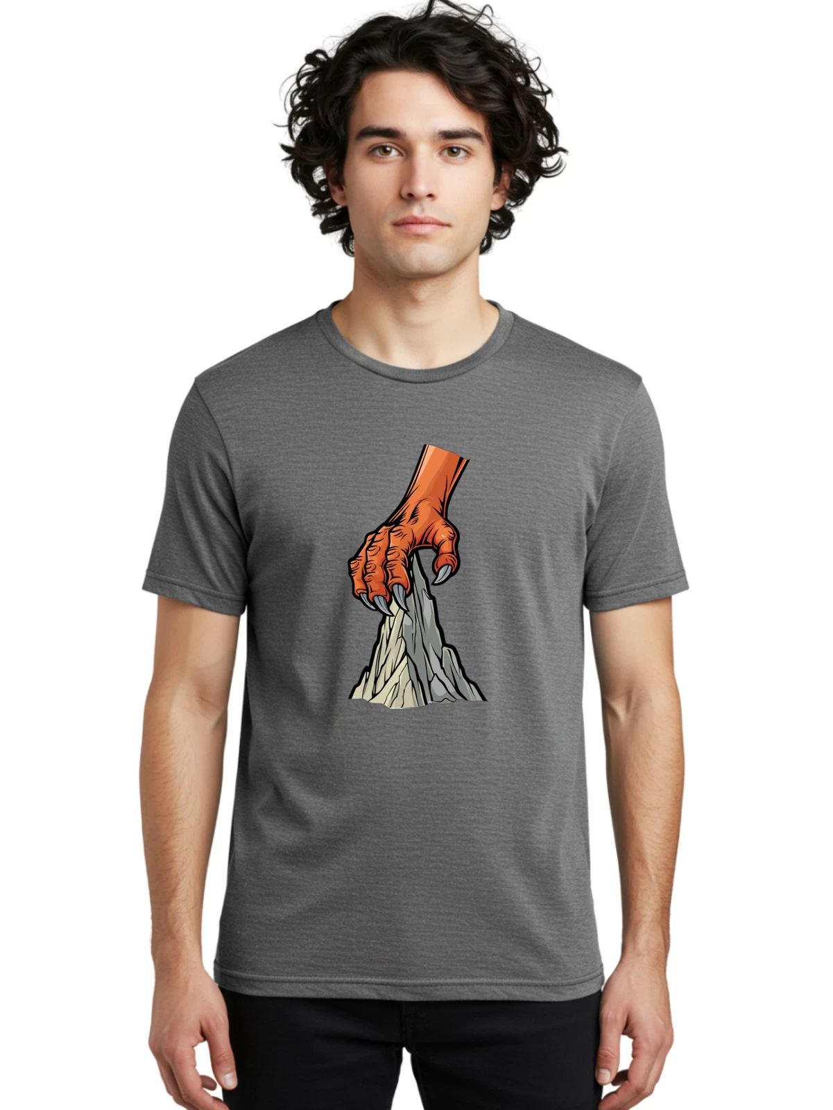 Claw-Grasping-Rock Mens Graphic Tee, 100% Cotton, Casual Summer Wear Unisex T-shirt, Sweatshirt, Hoodie, Long Sleeve Tee - T-Shirt, Sweatshirt, Hoodie