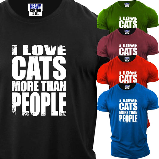 American Men's Cats Animal Lover Short Sleeve T-Shirt USA Pet Humor New Gift Tee Unisex T-shirt, Sweatshirt, Hoodie, Long Sleeve Tee - T-Shirt, Sweatshirt, Hoodie