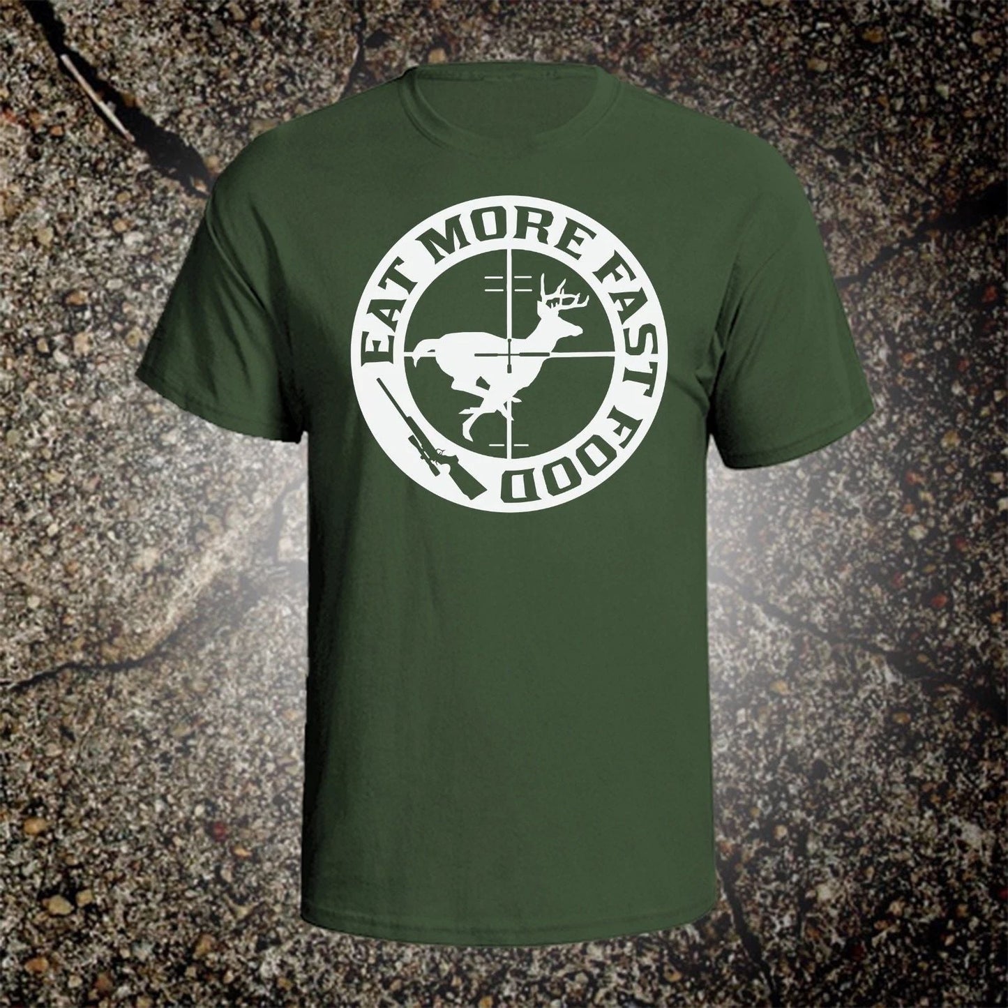 Eat More Fast Food hunting vintage style graphic t shirt tee browning ruger Unisex T-shirt, Sweatshirt, Hoodie, Long Sleeve Tee - T-Shirt, Sweatshirt, Hoodie