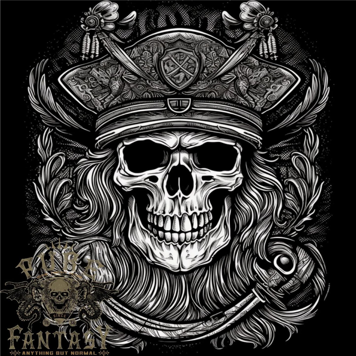A Fantasy Pirate Skull Mens Cotton T-Shirt Tee Top Unisex T-shirt, Sweatshirt, Hoodie, Long Sleeve Tee - T-Shirt, Sweatshirt, Hoodie