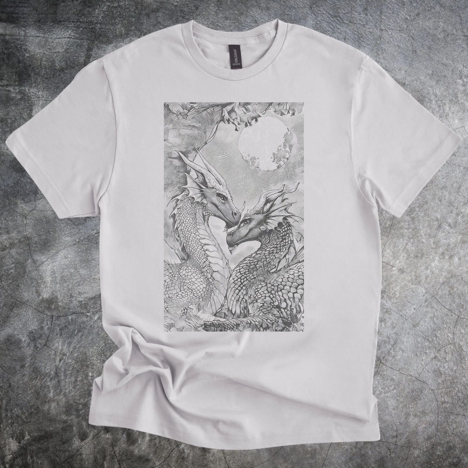 Majestic Dragon Embrace Graphic Tee for Fantasy Lovers Unisex T-shirt, Sweatshirt, Hoodie, Long Sleeve Tee - T-Shirt, Sweatshirt, Hoodie