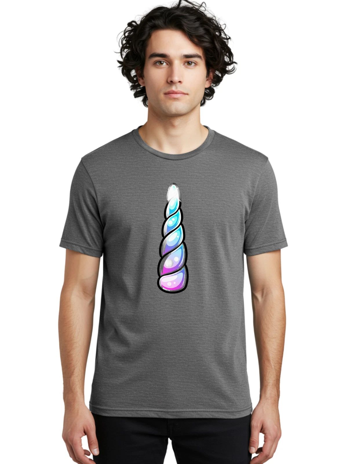 Twisted-Horn-1 Mens Graphic Tee, 100% Cotton, Casual Summer Wear Unisex T-shirt, Sweatshirt, Hoodie, Long Sleeve Tee - T-Shirt, Sweatshirt, Hoodie