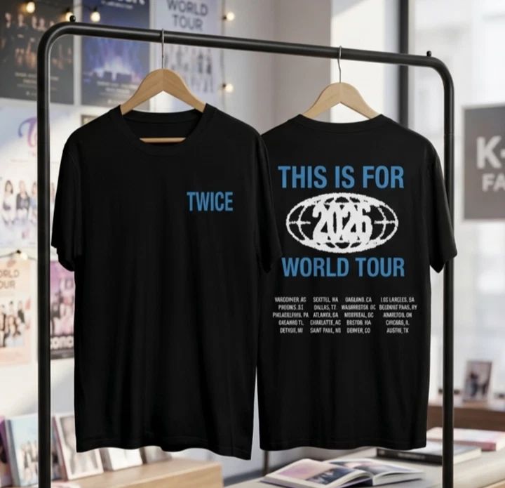 TWICE 2026 World Tour T-Shirt K-pop Fan Merch Black Cotton Tee This Is For Tour Unisex T-shirt, Sweatshirt, Hoodie, Long Sleeve Tee - T-Shirt, Sweatshirt, Hoodie