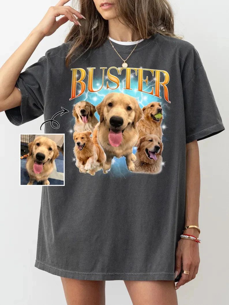 Custom Dog Bootleg Shirt Personalized Pet Lover Tee Vintage Style Gift Unisex T-shirt, Sweatshirt, Hoodie, Long Sleeve Tee - T-Shirt, Sweatshirt, Hoodie