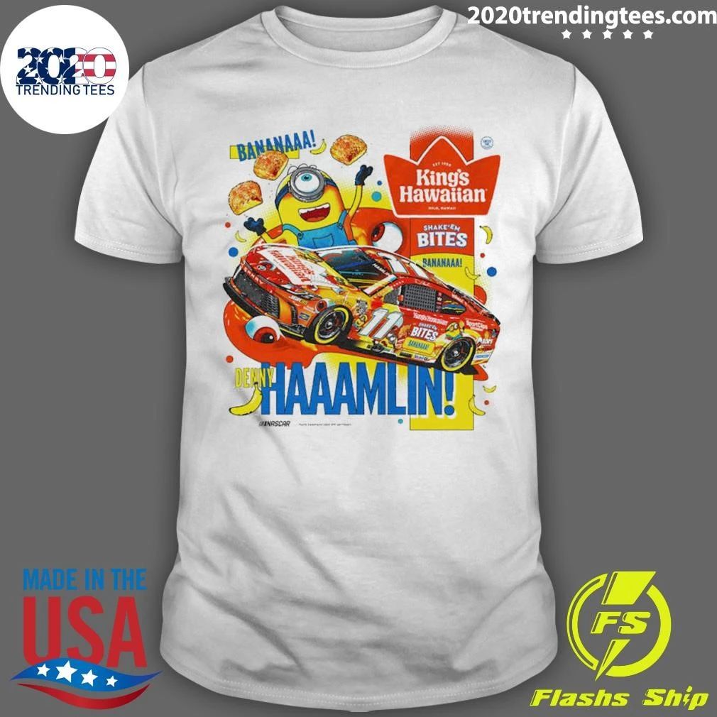 Minions Banana Denny Hamlin Kings Hawaiian 2026 Tee Shirt Unisex T-shirt, Sweatshirt, Hoodie, Long Sleeve Tee - T-Shirt, Sweatshirt, Hoodie