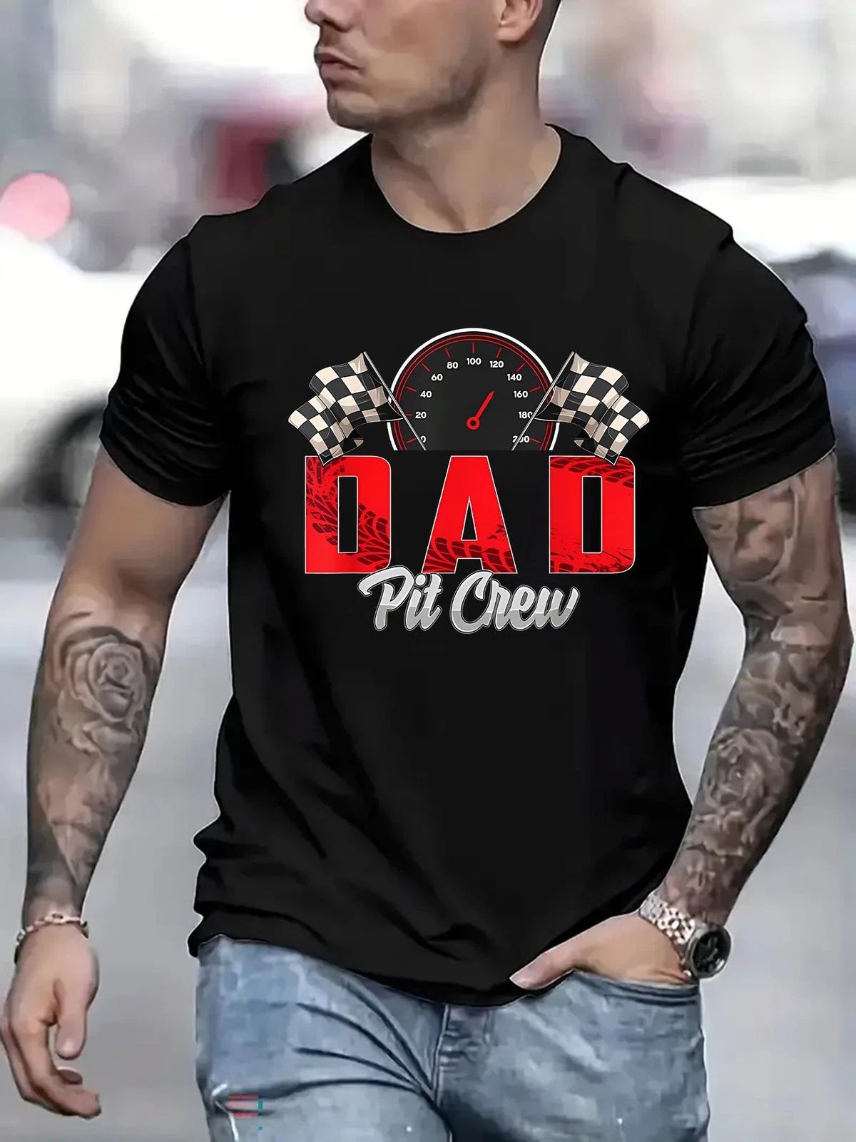 Dad Pit Crew Racing Graphic Tee - Funny Automotive Fathers Day T-Shirt Unisex T-shirt, Sweatshirt, Hoodie, Long Sleeve Tee - T-Shirt, Sweatshirt, Hoodie