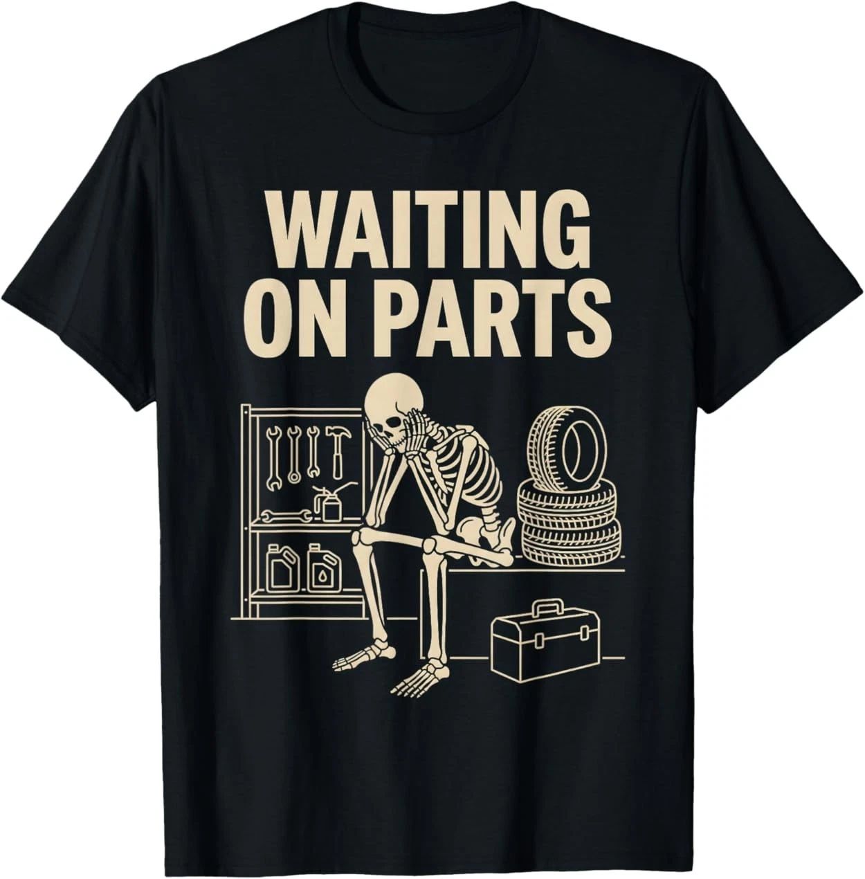 Vintage Waiting on Parts Car Garage Mechanic Wrench Humor T-Shirt Unisex T-shirt, Sweatshirt, Hoodie, Long Sleeve Tee - T-Shirt, Sweatshirt, Hoodie