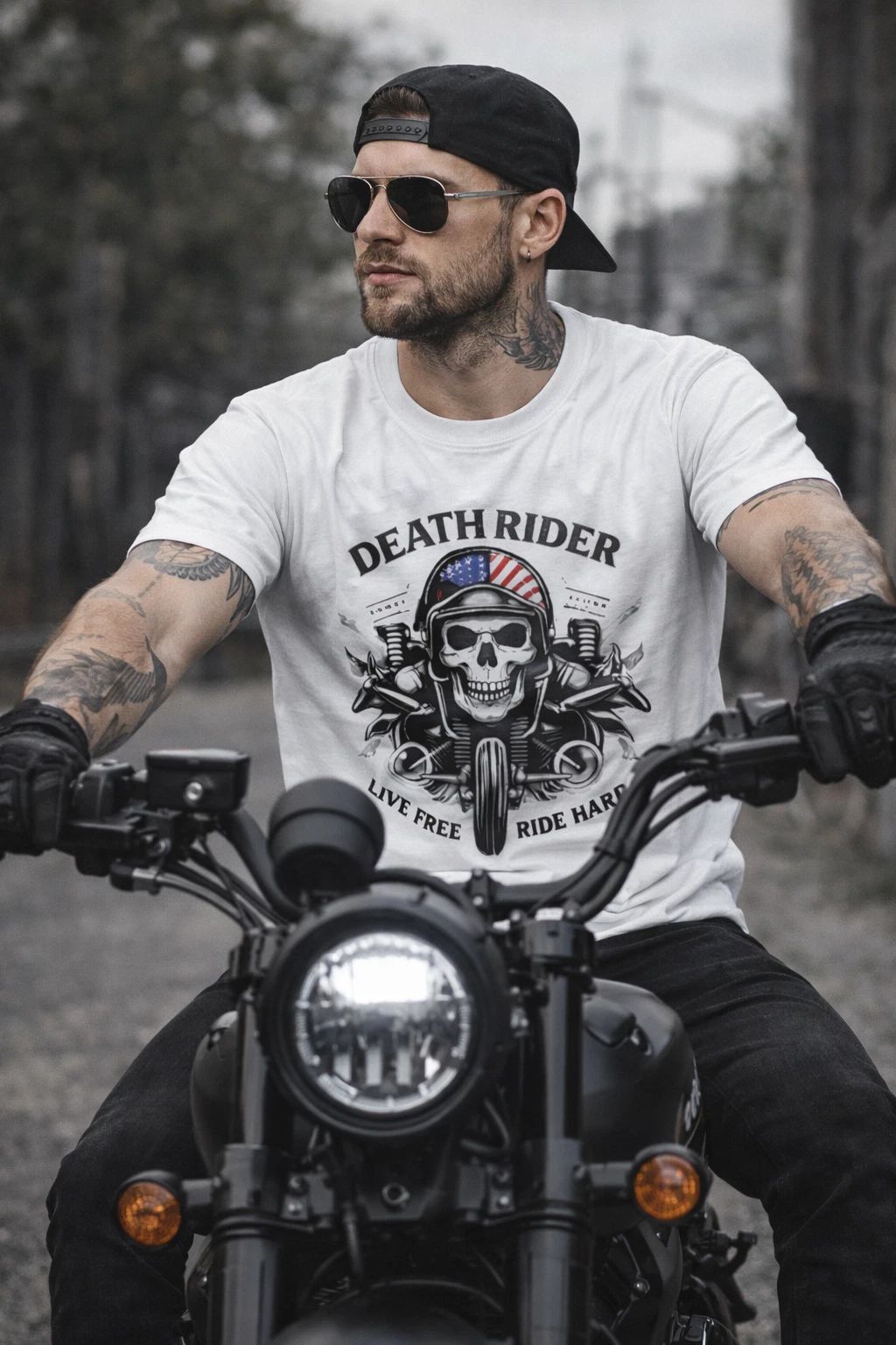 Gothic Skull Shirt Vintage Streetwear Tee Rock Style Graphic T-Shirt Unisex T-shirt, Sweatshirt, Hoodie, Long Sleeve Tee - T-Shirt, Sweatshirt, Hoodie