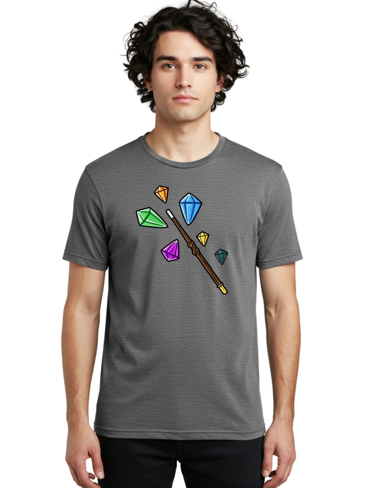 Magic-Wand-Jewels Mens Graphic Tee, 100% Cotton, Casual Summer Wear Unisex T-shirt, Sweatshirt, Hoodie, Long Sleeve Tee - T-Shirt, Sweatshirt, Hoodie
