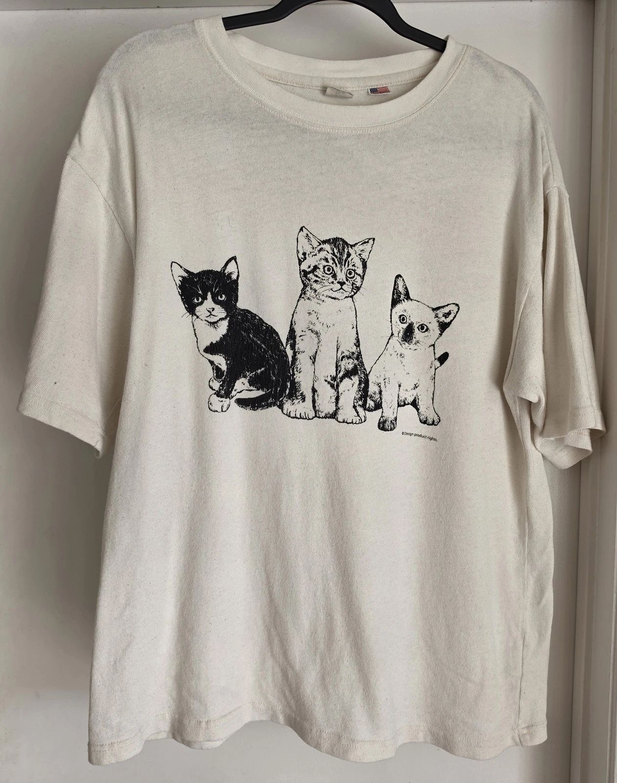 Power to the People Japan Kitten Tee - Vintage Aesthetic - Slub Cotton - M Unisex T-shirt, Sweatshirt, Hoodie, Long Sleeve Tee - T-Shirt, Sweatshirt, Hoodie
