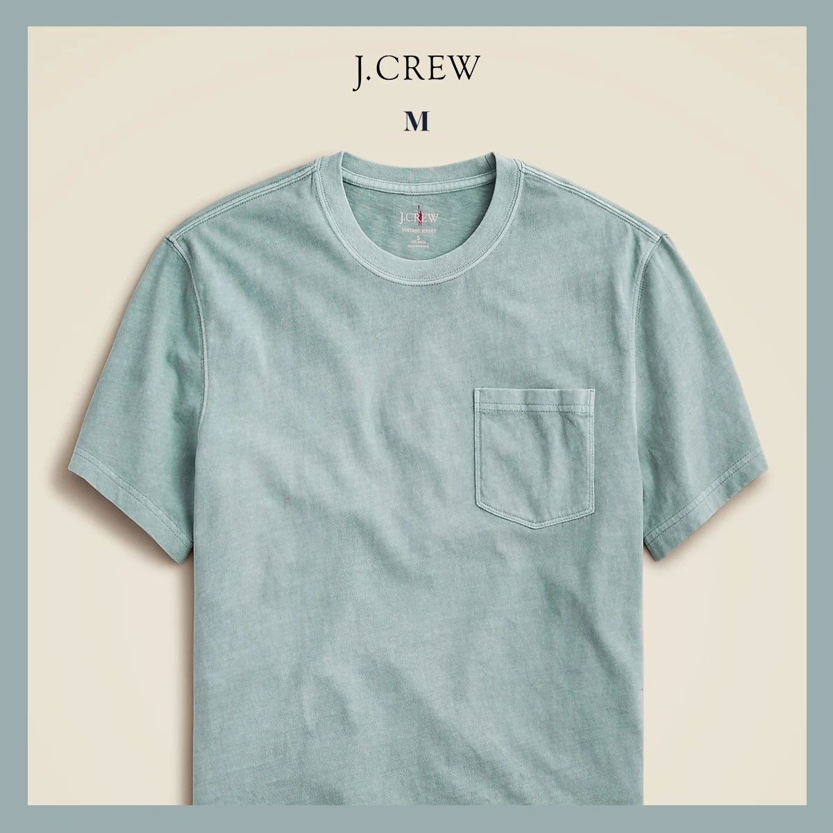 NWT - J. CREW Men's Vintage-Wash Cotton Pocket T-Shirt Alhambra Green Sz M - $39 Unisex T-shirt, Sweatshirt, Hoodie, Long Sleeve Tee - T-Shirt, Sweatshirt, Hoodie