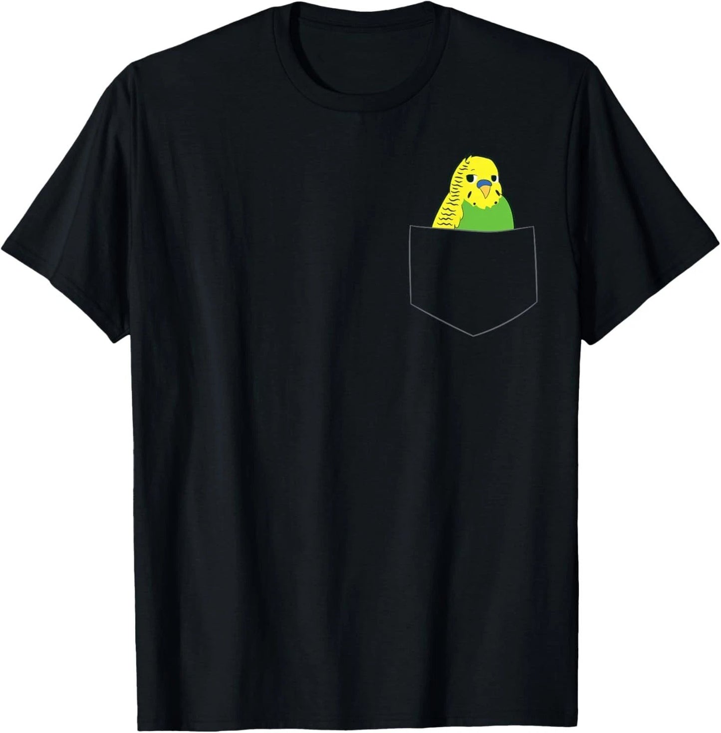 Cute Parakeet in Pocket Budgie Bird Graphic T-Shirt for Bird Lovers Gift Unisex T-shirt, Sweatshirt, Hoodie, Long Sleeve Tee - T-Shirt, Sweatshirt, Hoodie