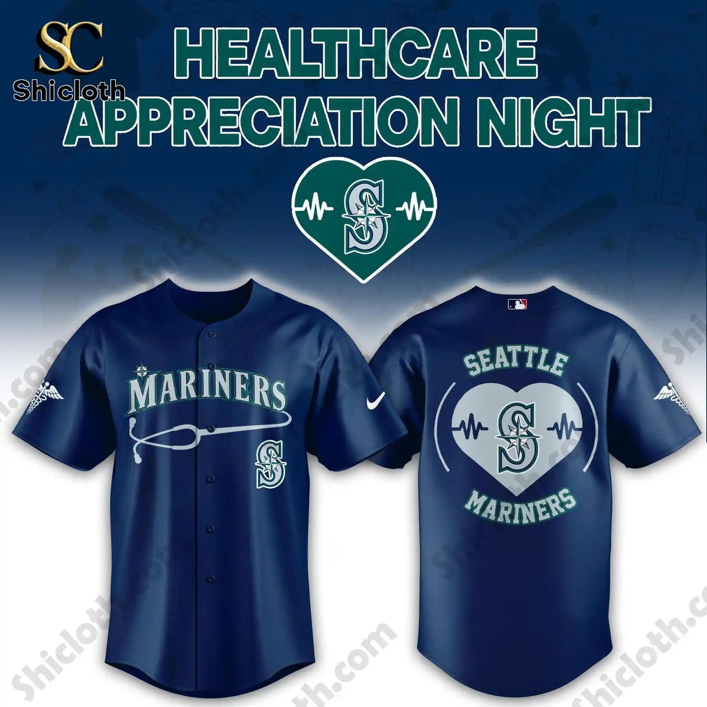 Seattle Mariners Healthcare Appreciation Night Limited Edition Jersey 2026 baseball jersey product view 2