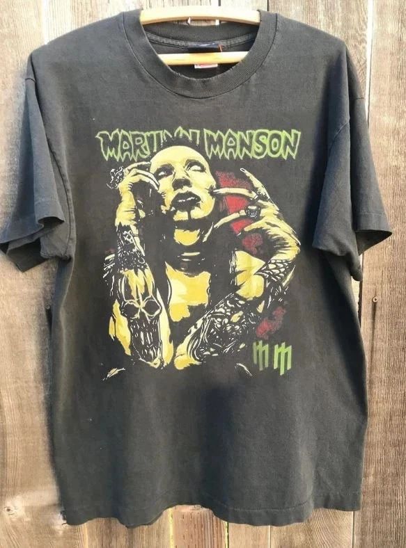 Vintage Marilyn Manson Rock Band Graphic Charcoal Unisex Shirt S-5XL KH16224 Unisex T-shirt, Sweatshirt, Hoodie, Long Sleeve Tee - T-Shirt, Sweatshirt, Hoodie