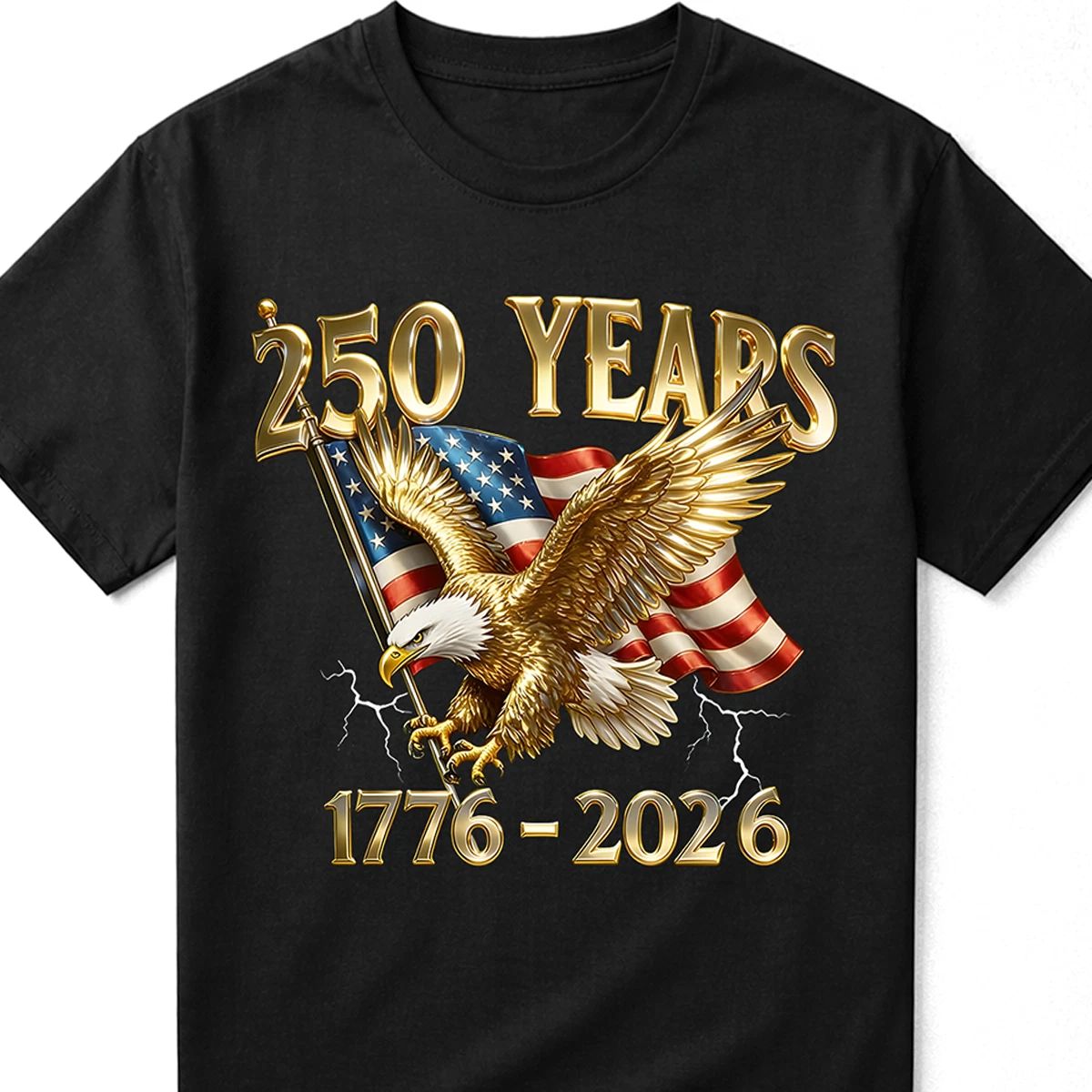 250 Years 1776-2026 Patriotic Eagle American Flag T Shirt Unisex T-shirt, Sweatshirt, Hoodie, Long Sleeve Tee - T-Shirt, Sweatshirt, Hoodie
