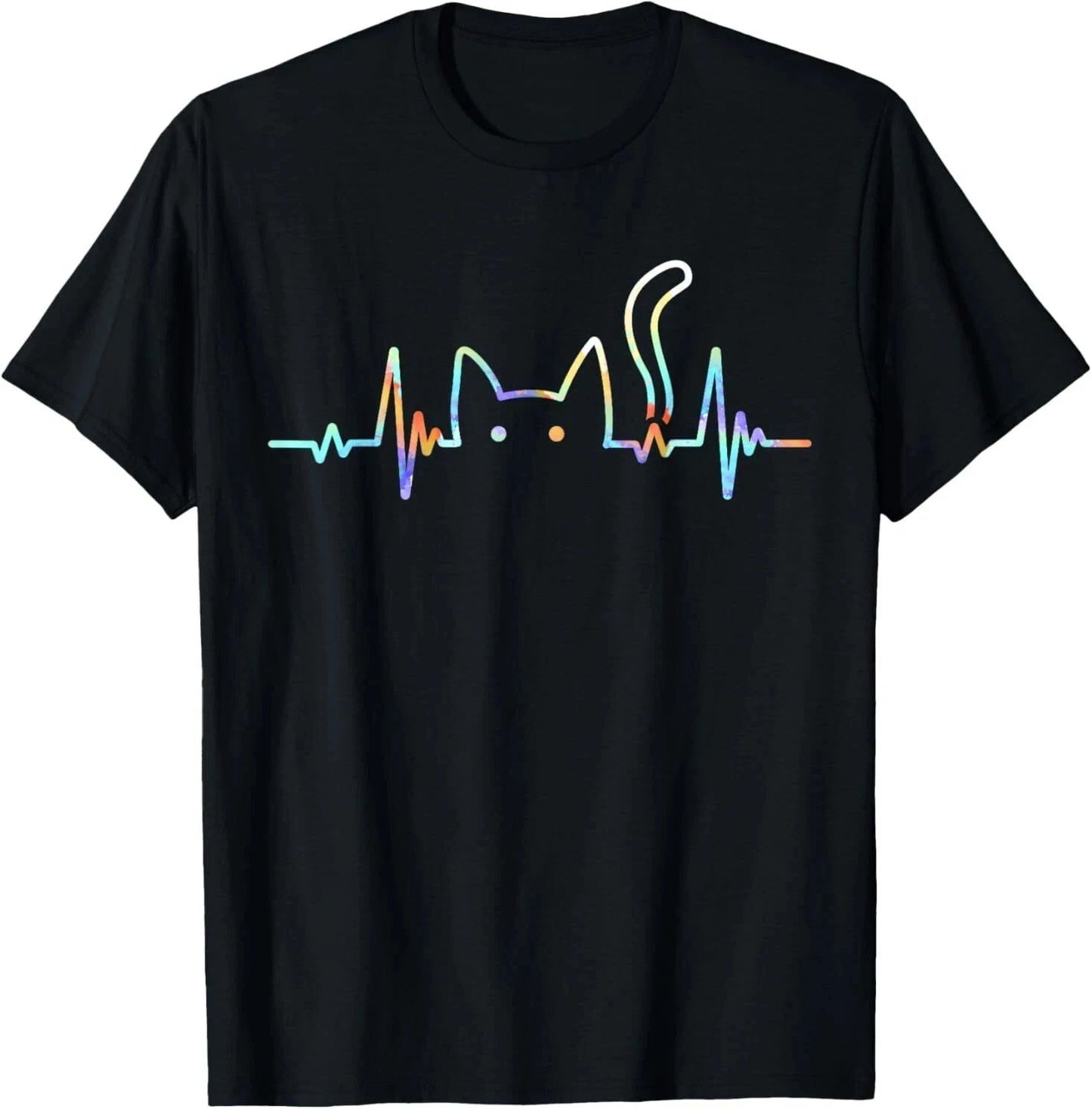 Heartbeat Cat Lover Animal Silhouette Cute Cat T-Shirt Unisex T-shirt, Sweatshirt, Hoodie, Long Sleeve Tee - T-Shirt, Sweatshirt, Hoodie