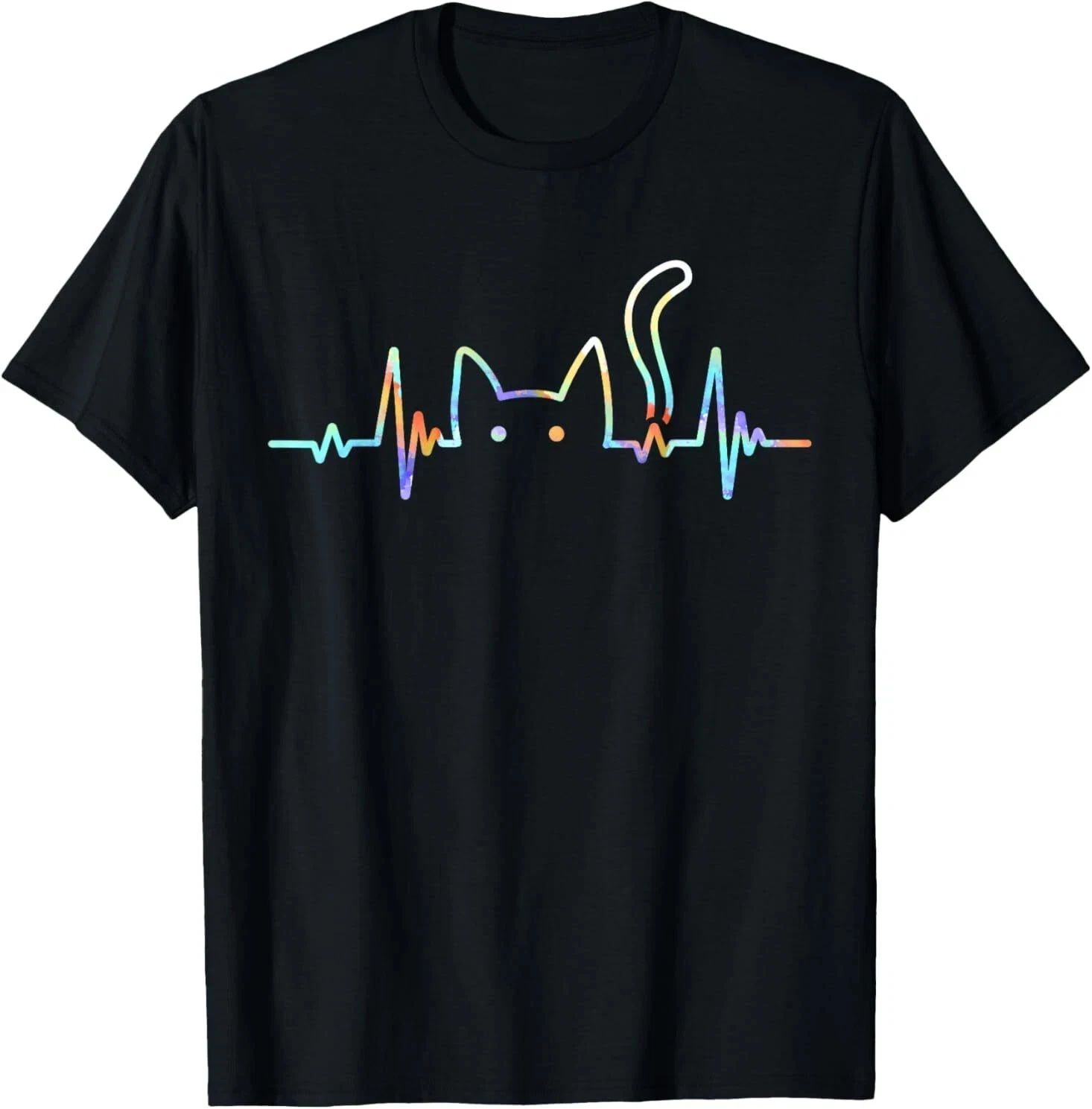 Heartbeat Cat Lover Animal Silhouette Cute Cat T-Shirt Unisex T-shirt, Sweatshirt, Hoodie, Long Sleeve Tee - T-Shirt, Sweatshirt, Hoodie