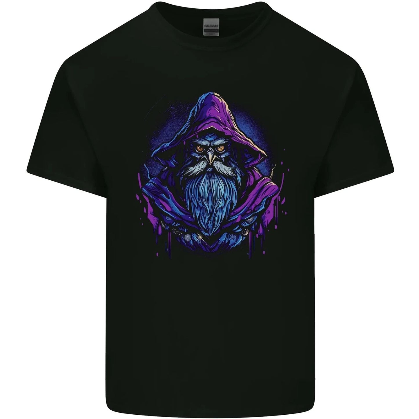 A Fantasy Wizard Owl Mens Cotton T-Shirt Tee Top Unisex T-shirt, Sweatshirt, Hoodie, Long Sleeve Tee - T-Shirt, Sweatshirt, Hoodie
