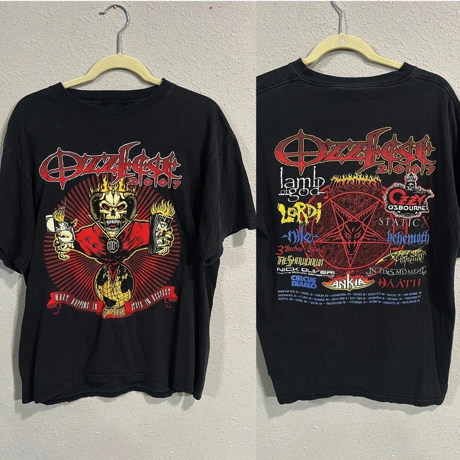 Vintage Ozzfest Concert 2007 Tour Reprinted Tee 2sided Gift For Fan S-4XL Unisex T-shirt, Sweatshirt, Hoodie, Long Sleeve Tee - T-Shirt, Sweatshirt, Hoodie