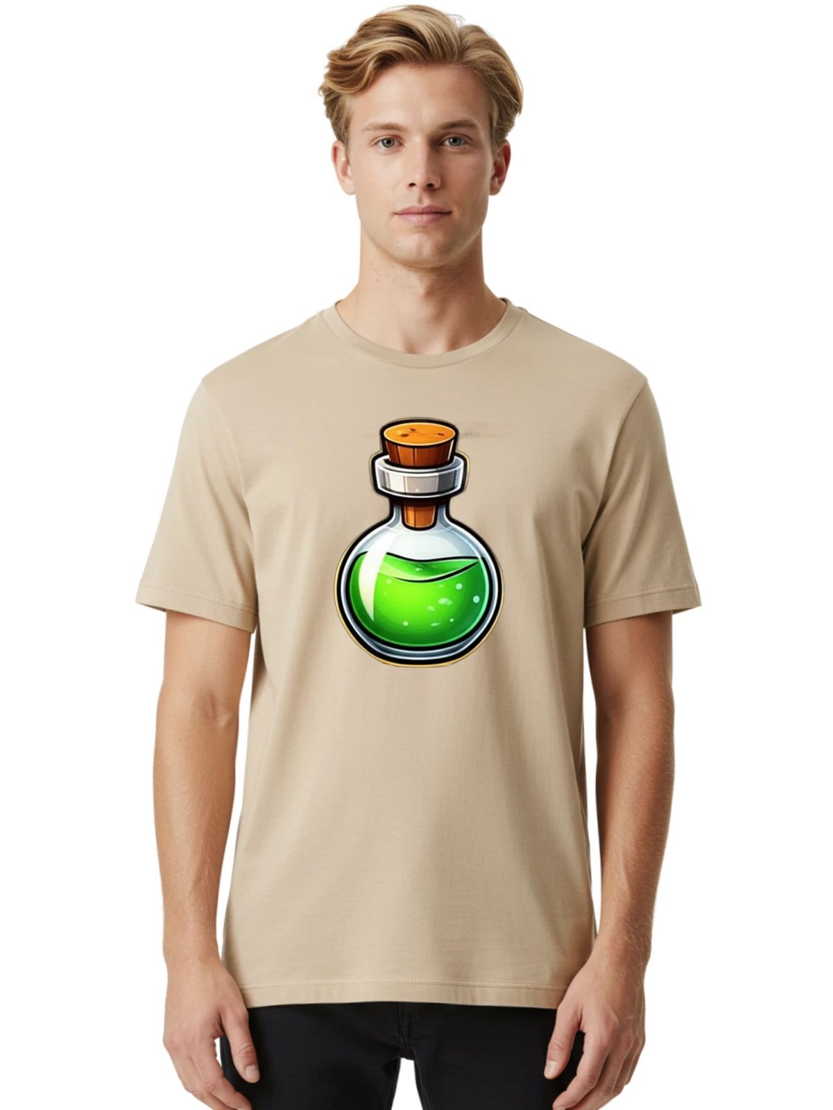 Potion-Bottle Mens Graphic Tee, 100% Cotton, Casual Summer Wear Unisex T-shirt, Sweatshirt, Hoodie, Long Sleeve Tee - T-Shirt, Sweatshirt, Hoodie