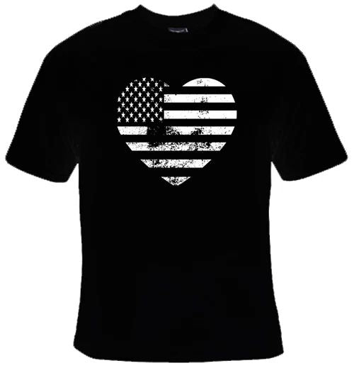 USA Flag Heart Shaped Patriotic Graphic T-shirt Unisex T-shirt, Sweatshirt, Hoodie, Long Sleeve Tee - T-Shirt, Sweatshirt, Hoodie
