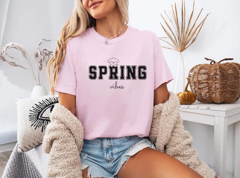 Dog Spring Vibes T-Shirt Cute Puppy Lover Unisex T-shirt, Sweatshirt, Hoodie, Long Sleeve Tee - T-Shirt, Sweatshirt, Hoodie