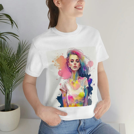 A quirky neon watercolor dream girl with cute lips wide t-shirt Unisex T-shirt, Sweatshirt, Hoodie, Long Sleeve Tee - T-Shirt, Sweatshirt, Hoodie