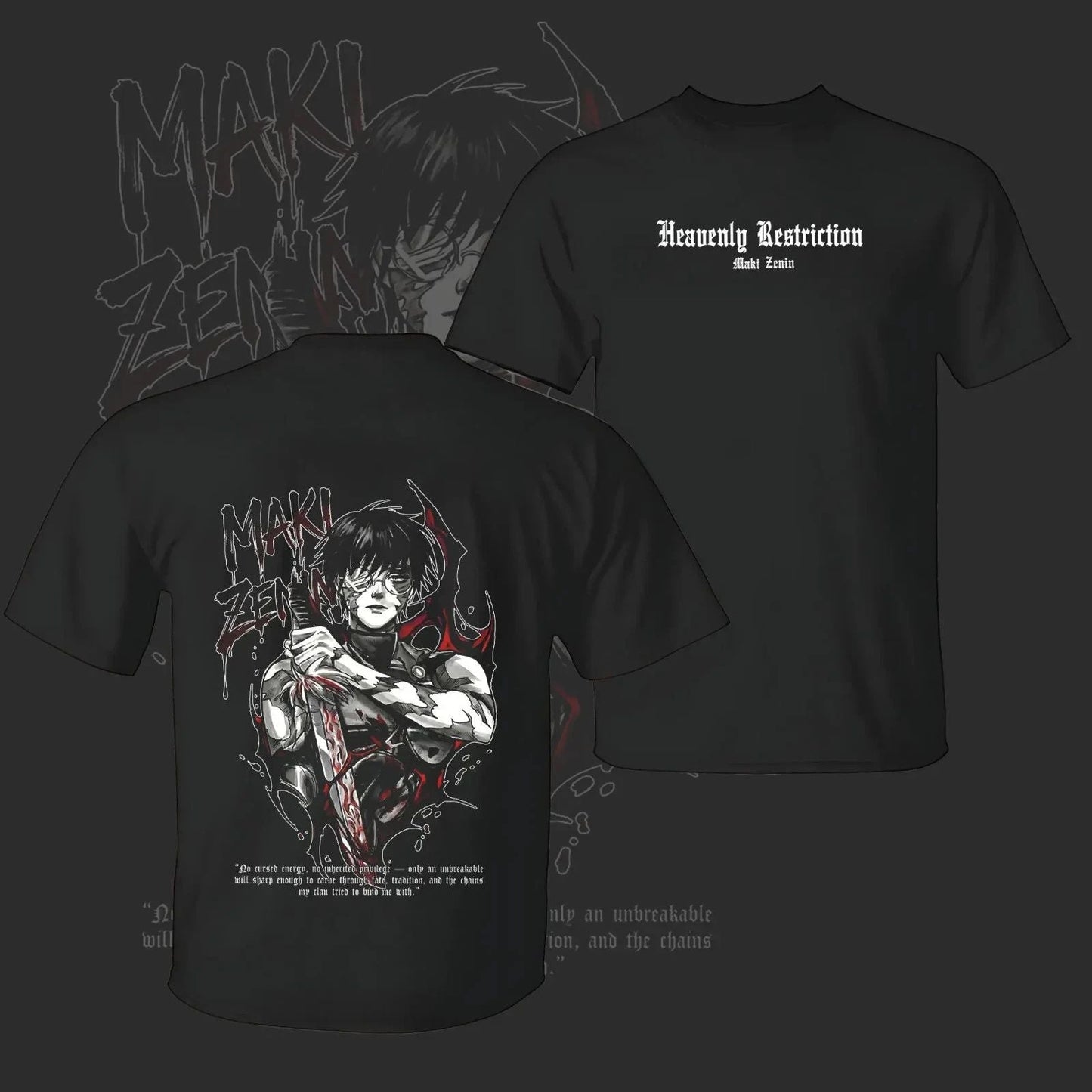 Vintage Maki Zenin Jujutsu Kaisen T-Shirt  Anime Tee, Dark Aesthetic Maki Manga Unisex T-shirt, Sweatshirt, Hoodie, Long Sleeve Tee - T-Shirt, Sweatshirt, Hoodie