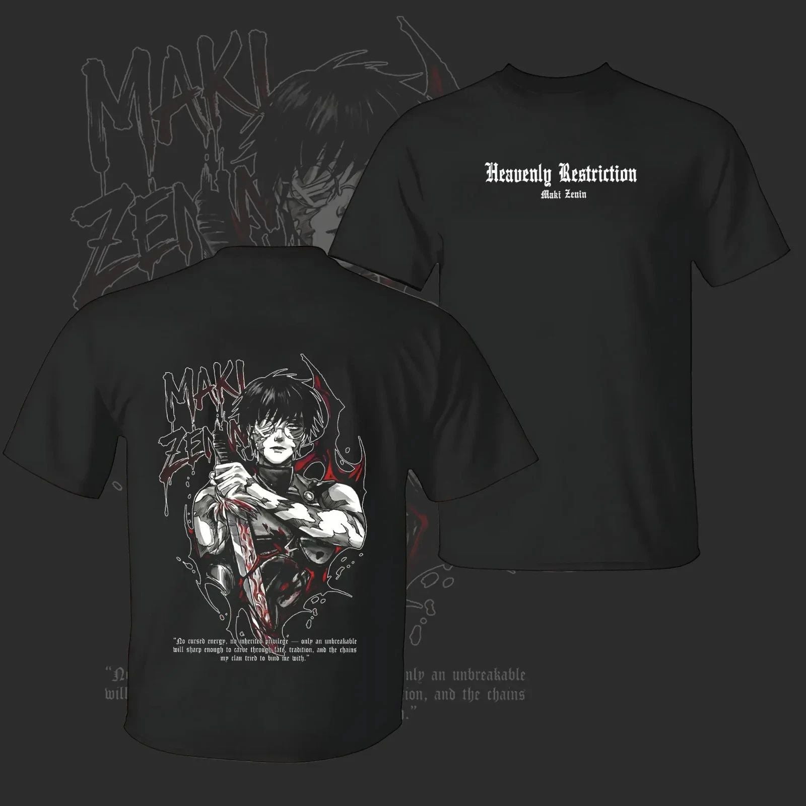 Vintage Maki Zenin Jujutsu Kaisen T-Shirt  Anime Tee, Dark Aesthetic Maki Manga Unisex T-shirt, Sweatshirt, Hoodie, Long Sleeve Tee - T-Shirt, Sweatshirt, Hoodie