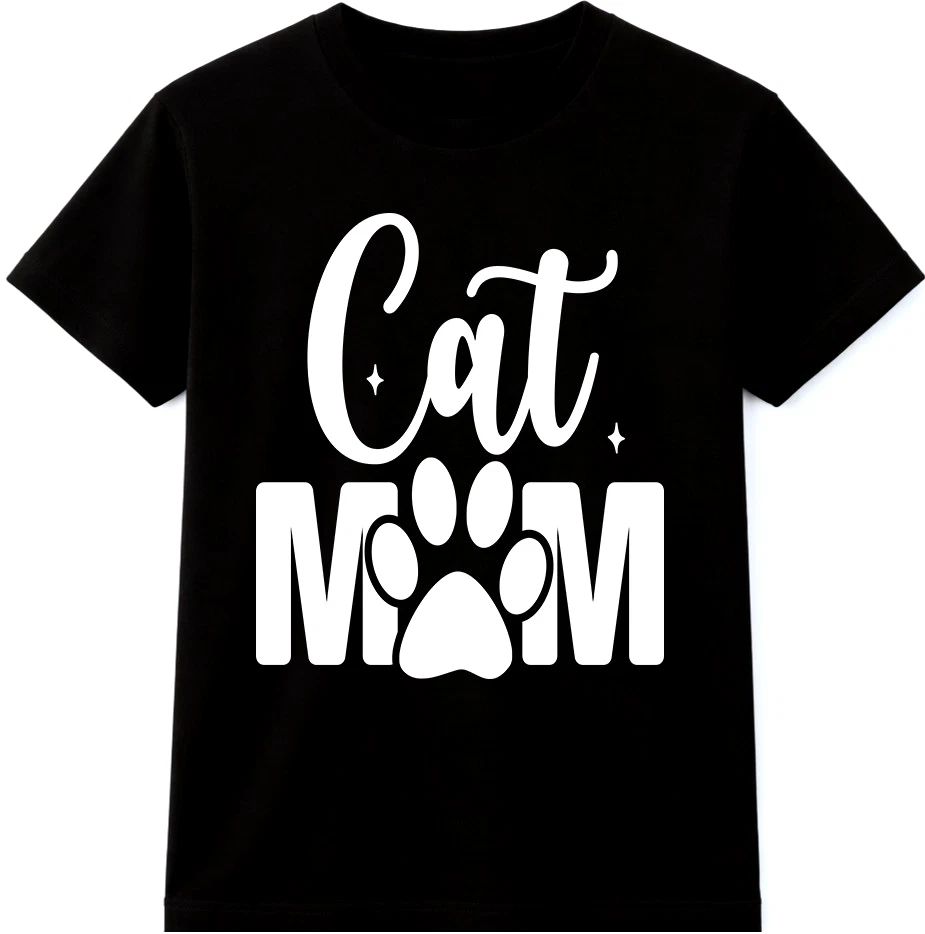 Cat Mom T Shirt Cute Paw Print Graphic Tee Cat Lover Mother Gift Idea Top Unisex T-shirt, Sweatshirt, Hoodie, Long Sleeve Tee - T-Shirt, Sweatshirt, Hoodie