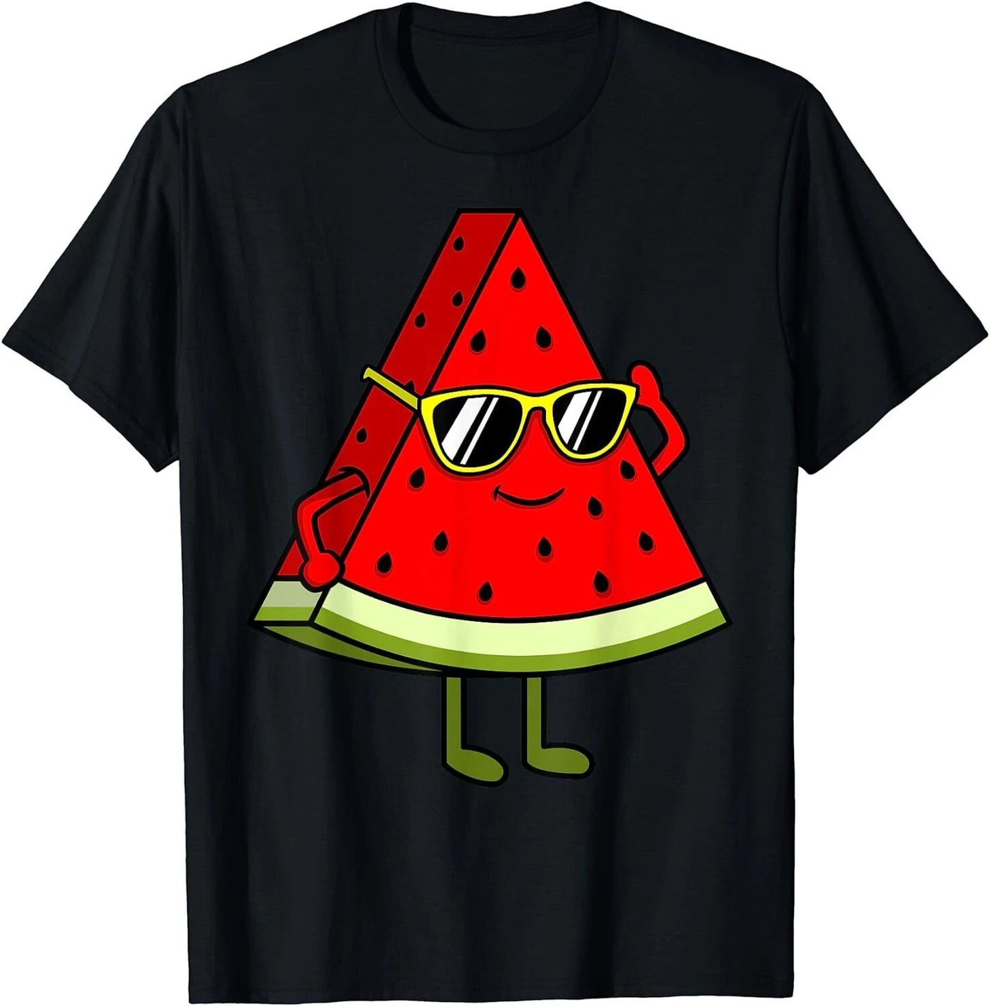 Watermelon Slice With Sunglasses Funny Cute Gift Unisex T-Shirt Unisex T-shirt, Sweatshirt, Hoodie, Long Sleeve Tee - T-Shirt, Sweatshirt, Hoodie