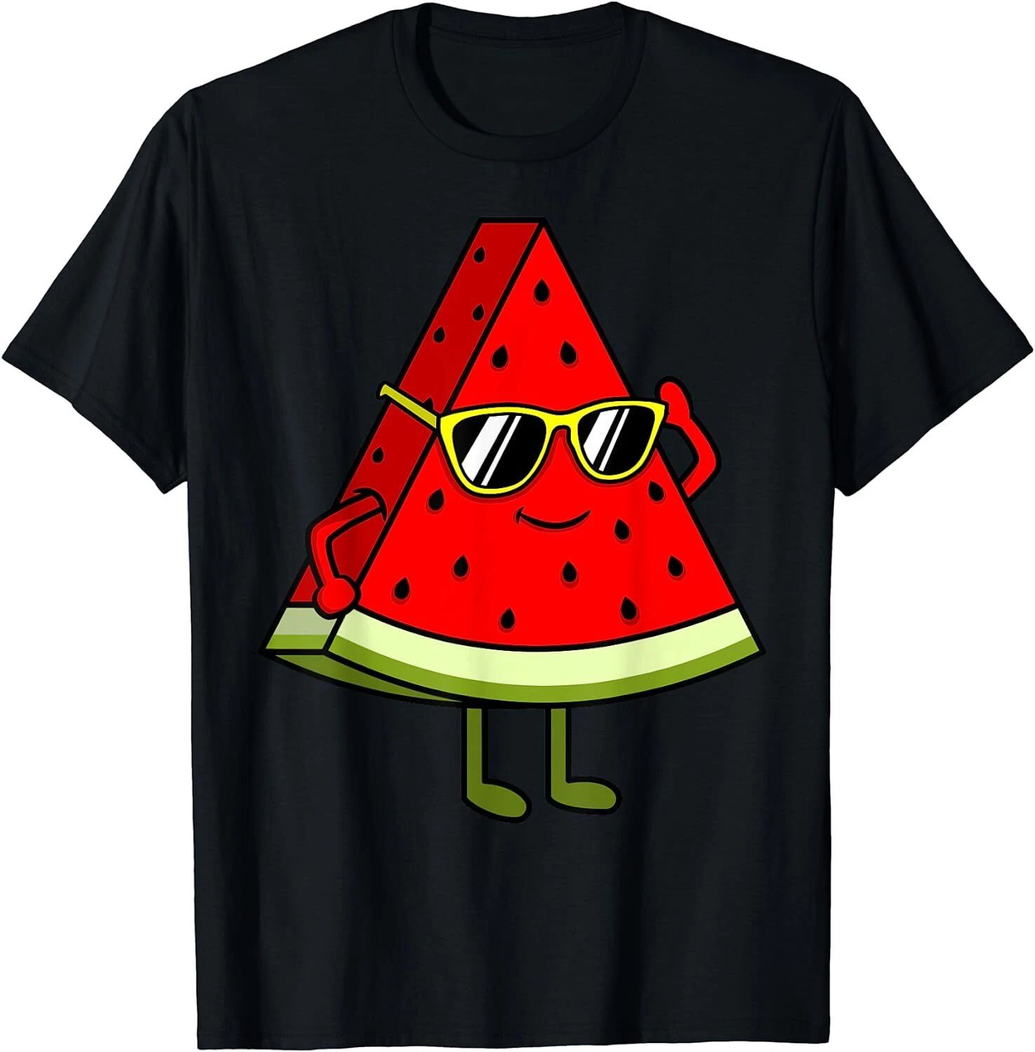 Watermelon Slice With Sunglasses Funny Cute Gift Unisex T-Shirt Unisex T-shirt, Sweatshirt, Hoodie, Long Sleeve Tee - T-Shirt, Sweatshirt, Hoodie
