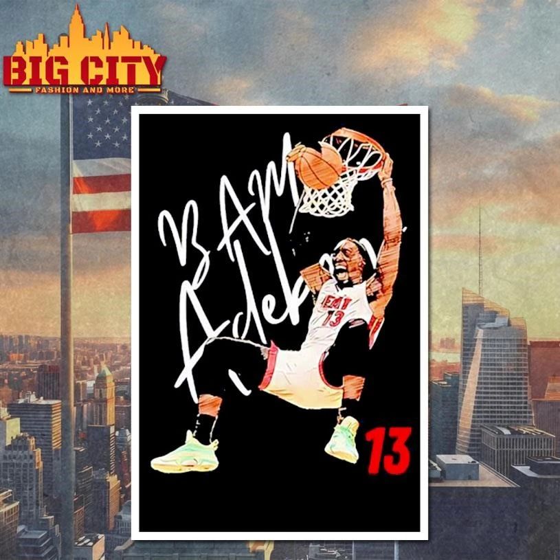 Miami Bam Adebayo #13 Dunk Basketball Cartoon - Adult & Kids T-Shirts, Sweatshirts & Hoodies apparel design preview 4
