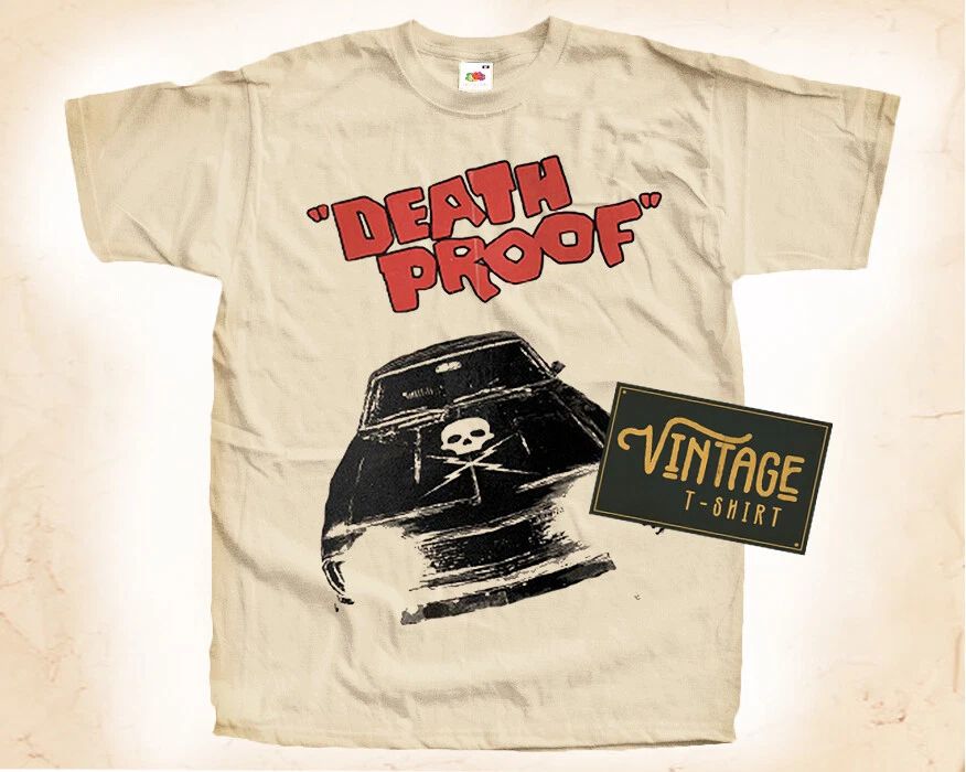 Death Proof Vintage T Shirt for Men NATURAL S-5XL Unisex T-shirt, Sweatshirt, Hoodie, Long Sleeve Tee - T-Shirt, Sweatshirt, Hoodie