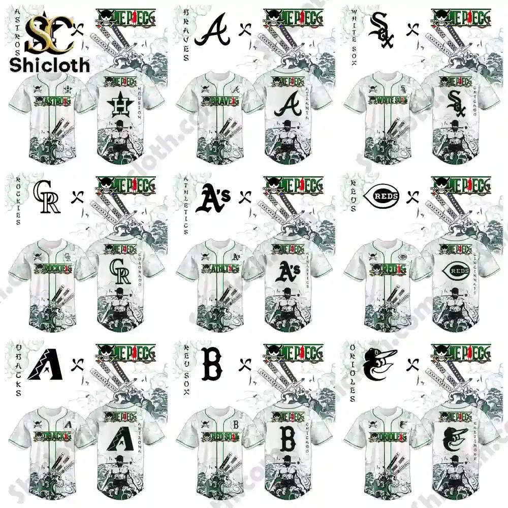 All Team MLB x Zoro Ronin Emerald Wave Jersey baseball jersey product view 4